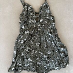 Garage Sage Green Floral Dress